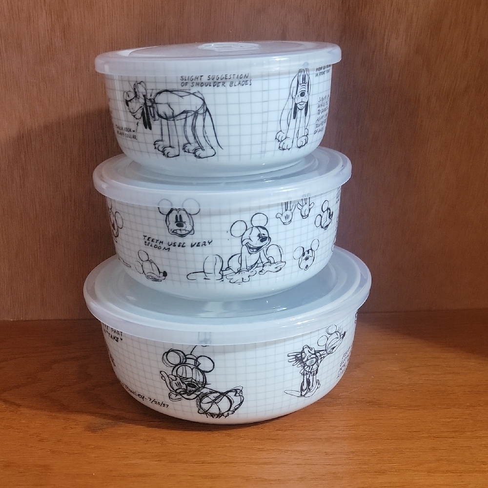 Disney Sketchbook Covered Ceramic Bowl Set